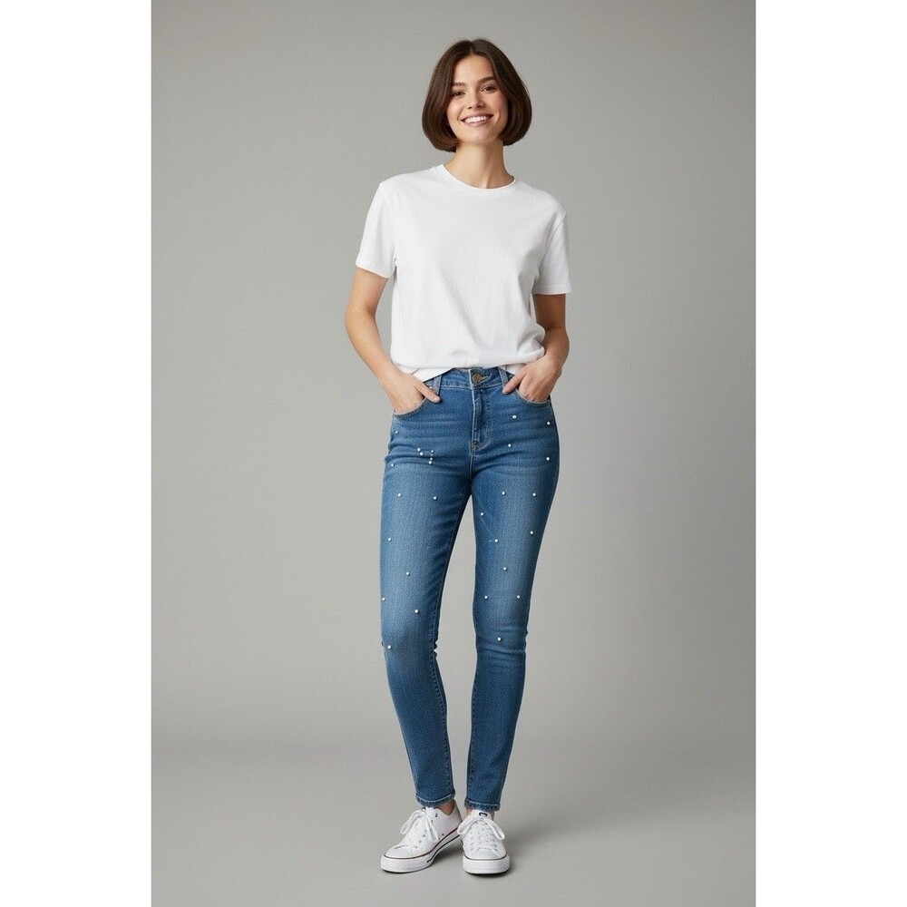 Kut From the Kloth womens NEW Bridgitte Ankle Skinny Pearl accents size 2